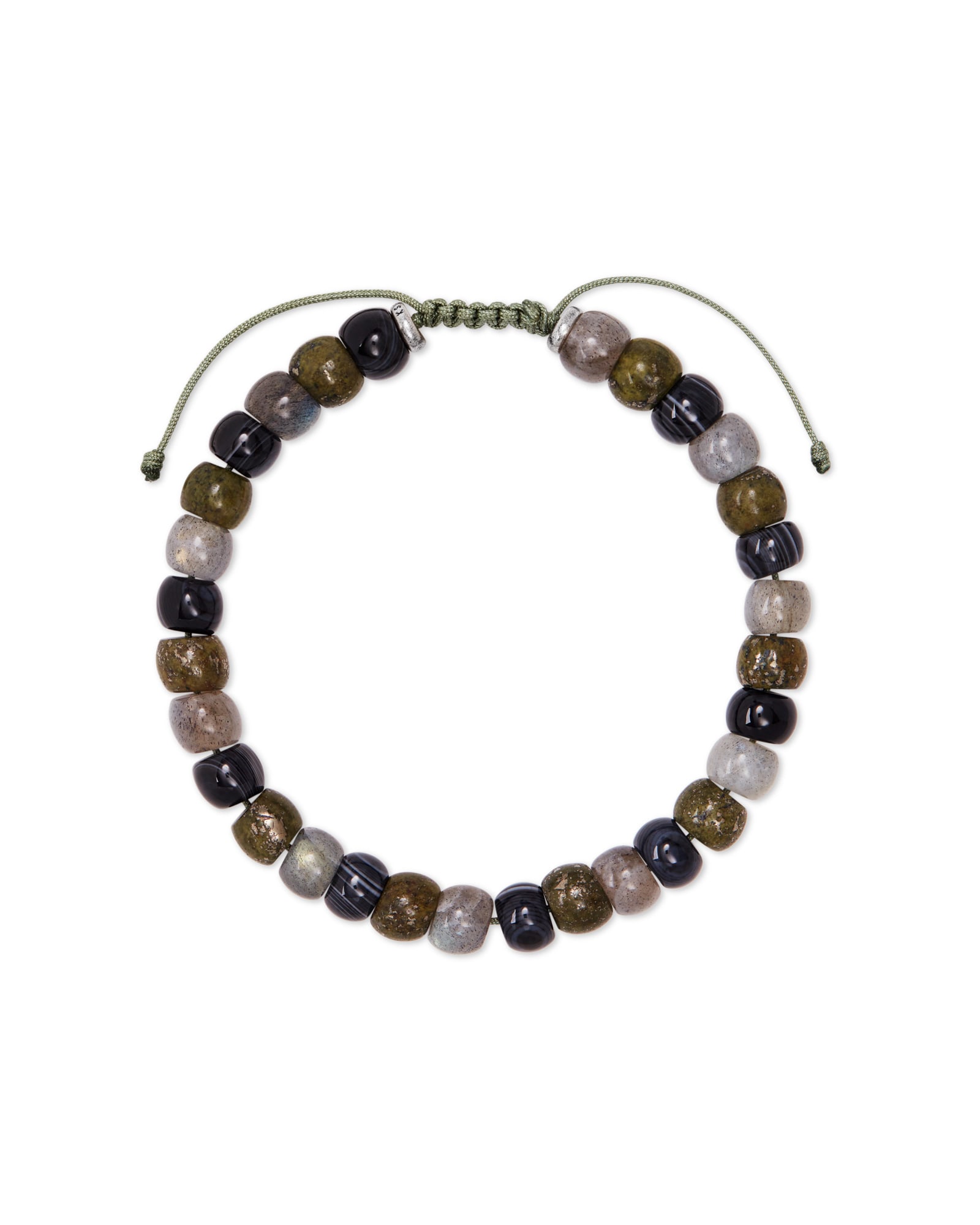Kendra Scott Cade Oxidized Sterling Silver Bracelet in Olive Mix | Mixed Stones